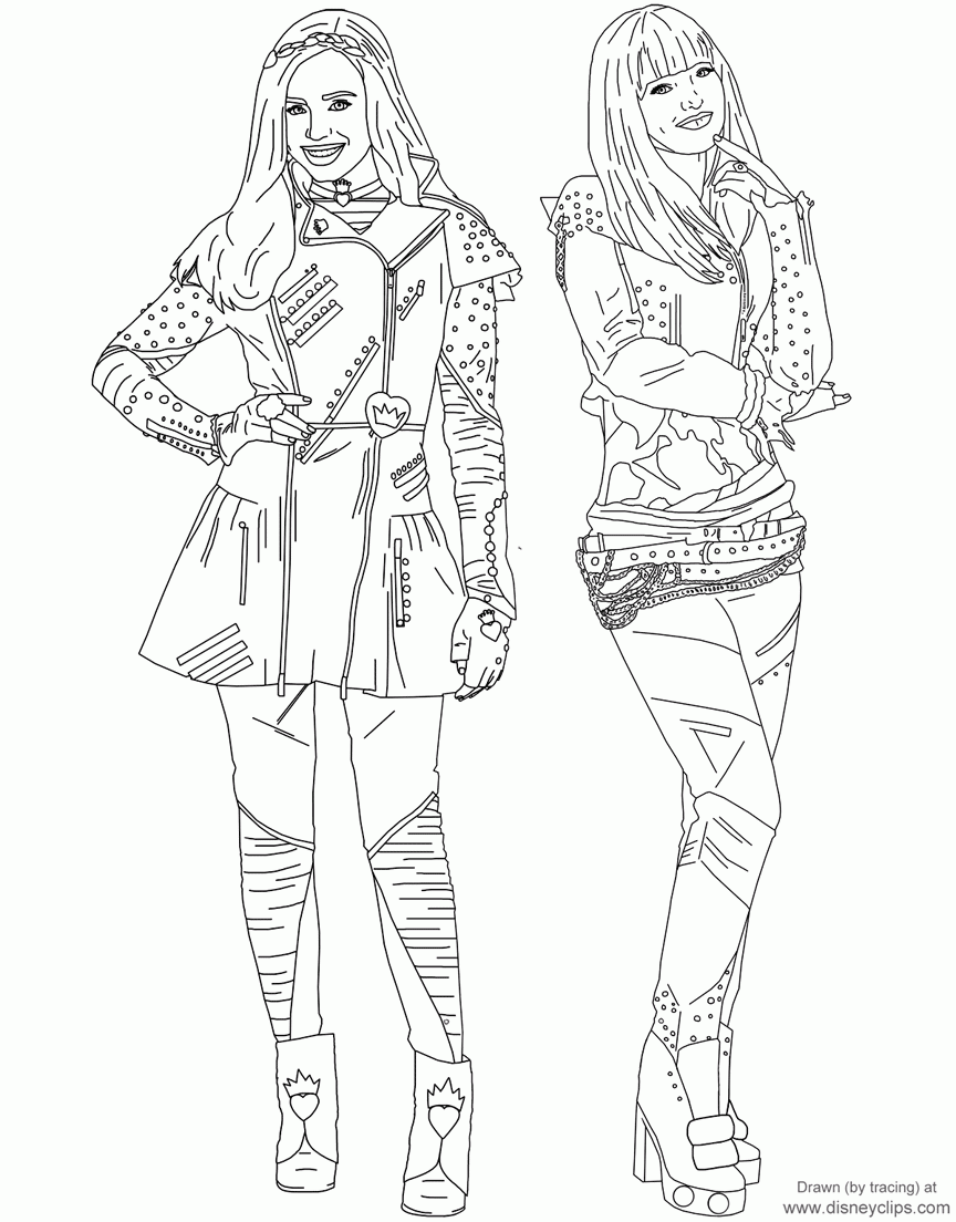Disney S Descendants 2 Printable Coloring Pages Disneyclips
