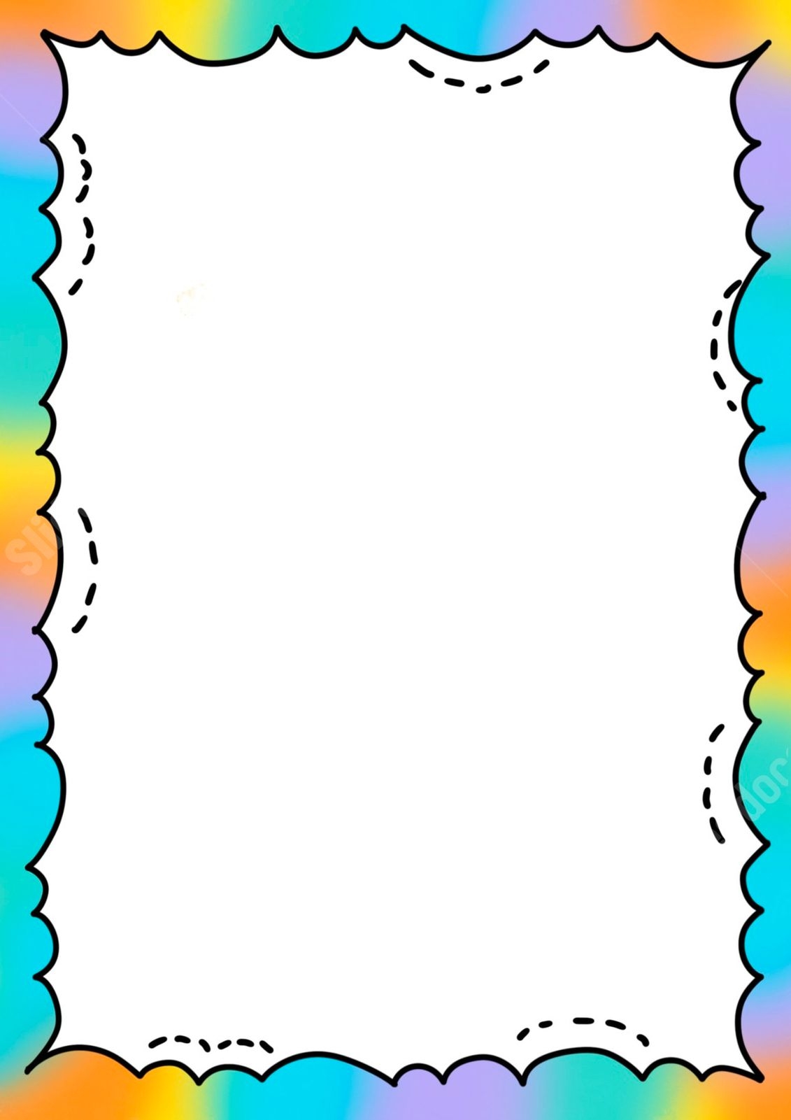 Display Board For Children S Activities With Cartoonish And Colorful Borders Page Border