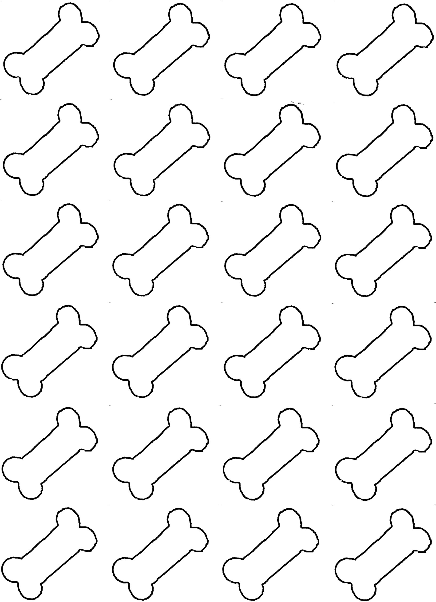 Dog Bone Template Printable Sketch Coloring Page