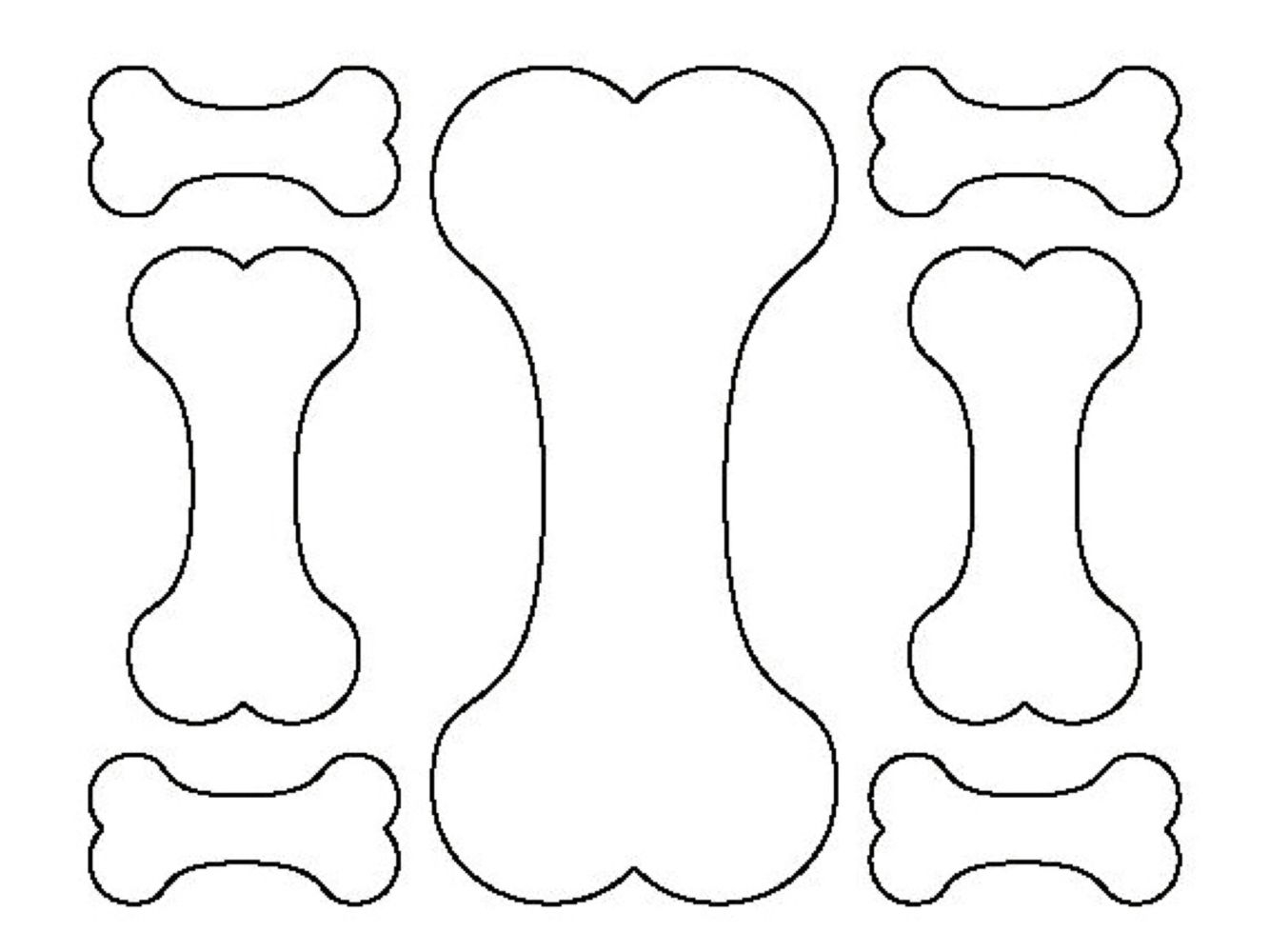 Dog Bone Template Printable Sketch Coloring Page