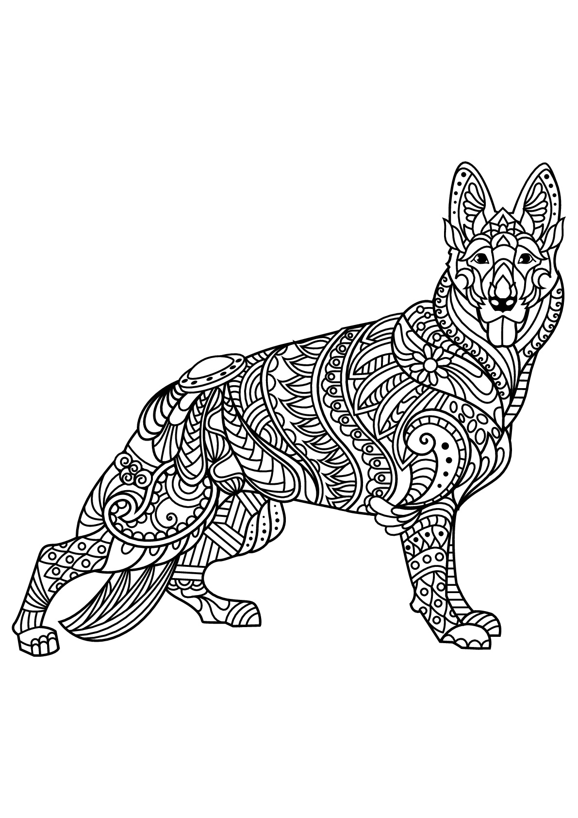 Dog Coloring Pages Printable Adult