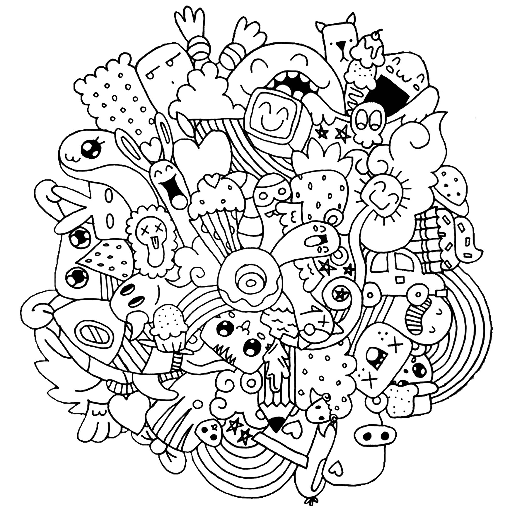 Doodle Art Drawing Coloring Pages Easy Roger Kerr