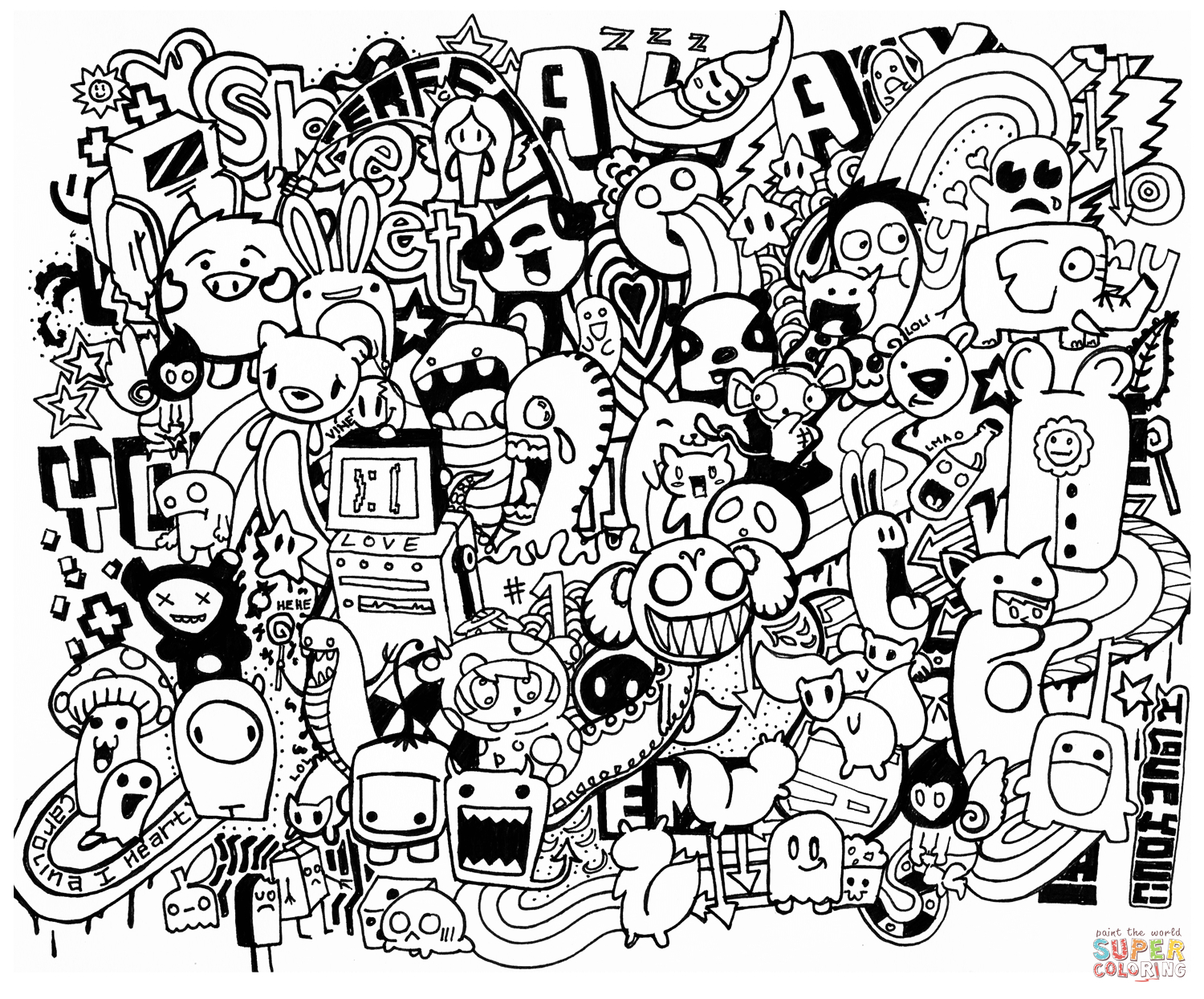 Doodle Art To Print For Free Doodle Art Kids Coloring Pages Free Printable Doodle Art