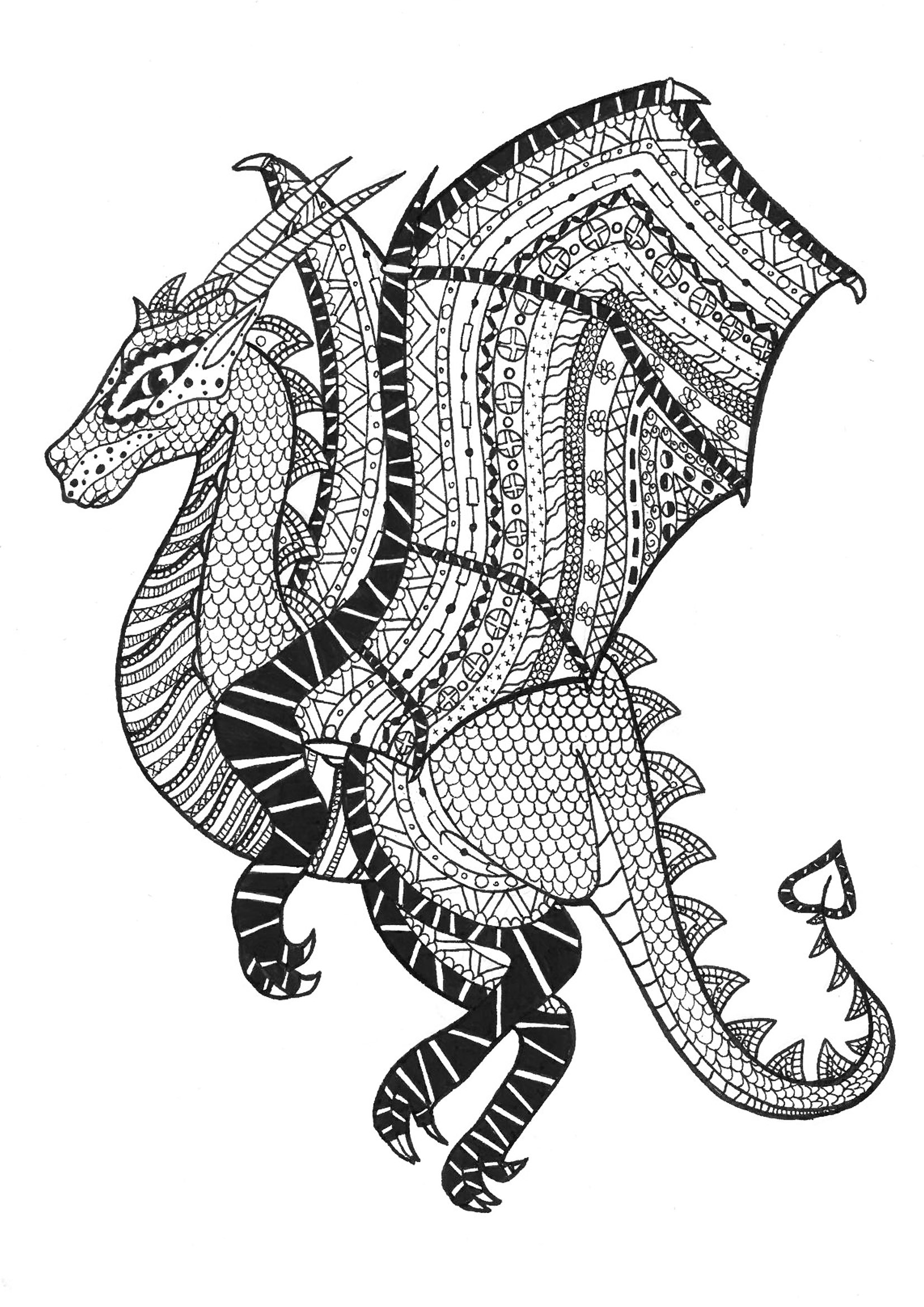 Dragon Coloring Pages For Adults Best Coloring Pages For Kids