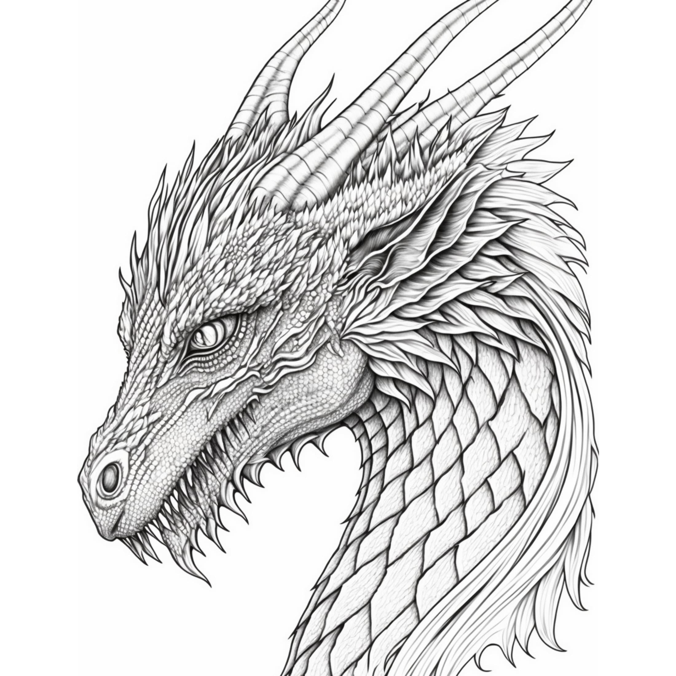 Dragon Digital Download Coloring Pages Coloring Pages Digital Download Adult Coloring Dragon