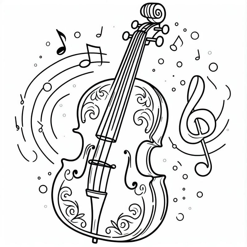 Drawing Of Cello Coloring Page Download Print Or Color Online For Free