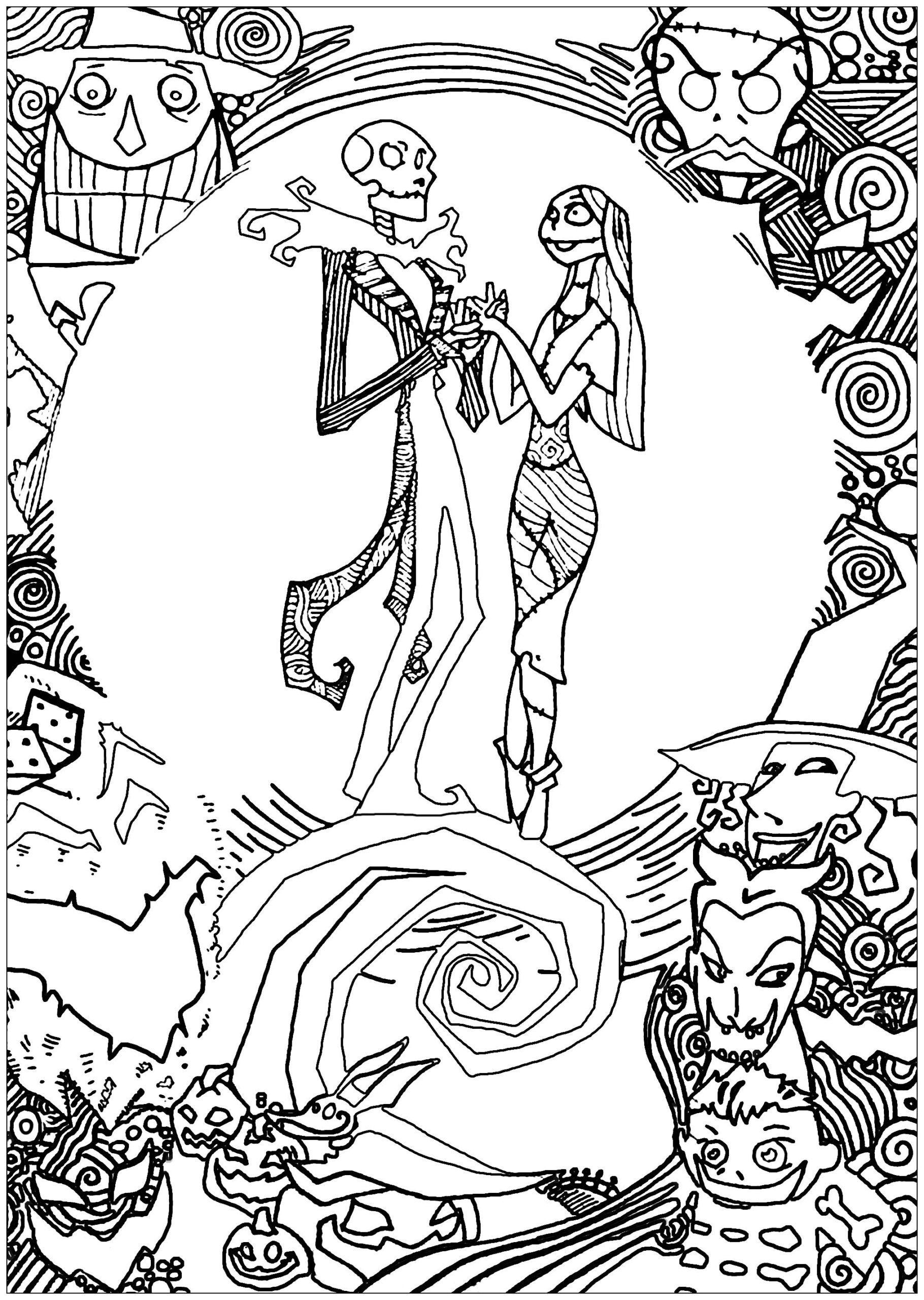 Drawings Of The Nightmare Before Christmas Coloring Pages Coloring Pages