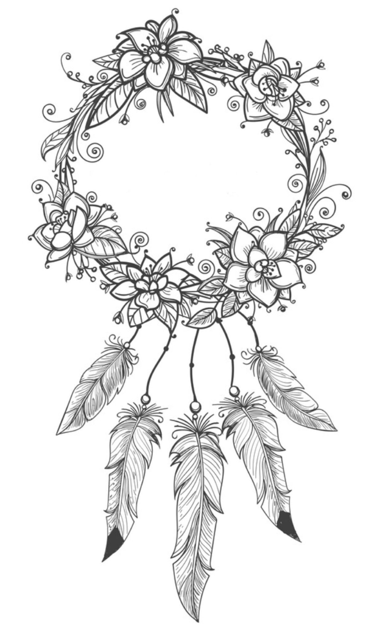 Dream Catcher Coloring Pages Printable Coloring Walls