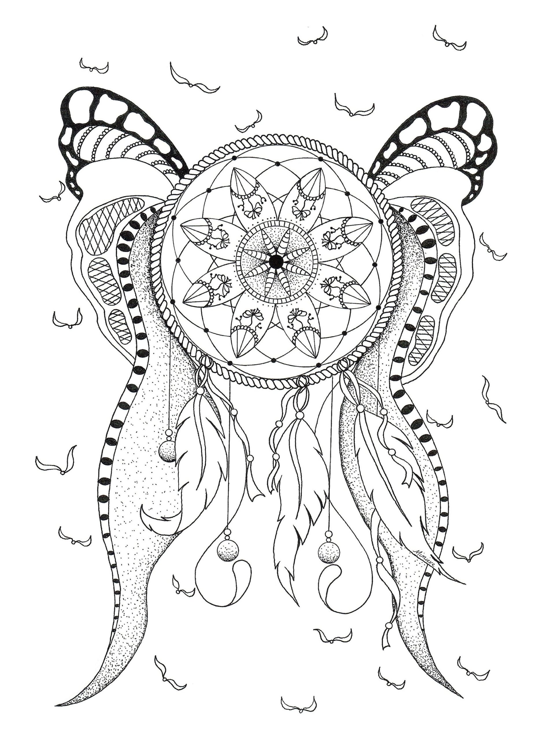 Dreamcatcher By Mimieve Dreamcatcher Coloring Pages For Adults