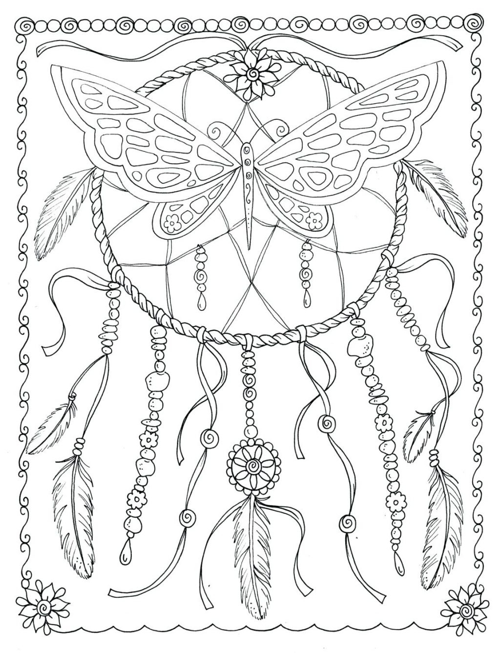 Dream Catcher Coloring Page Printable