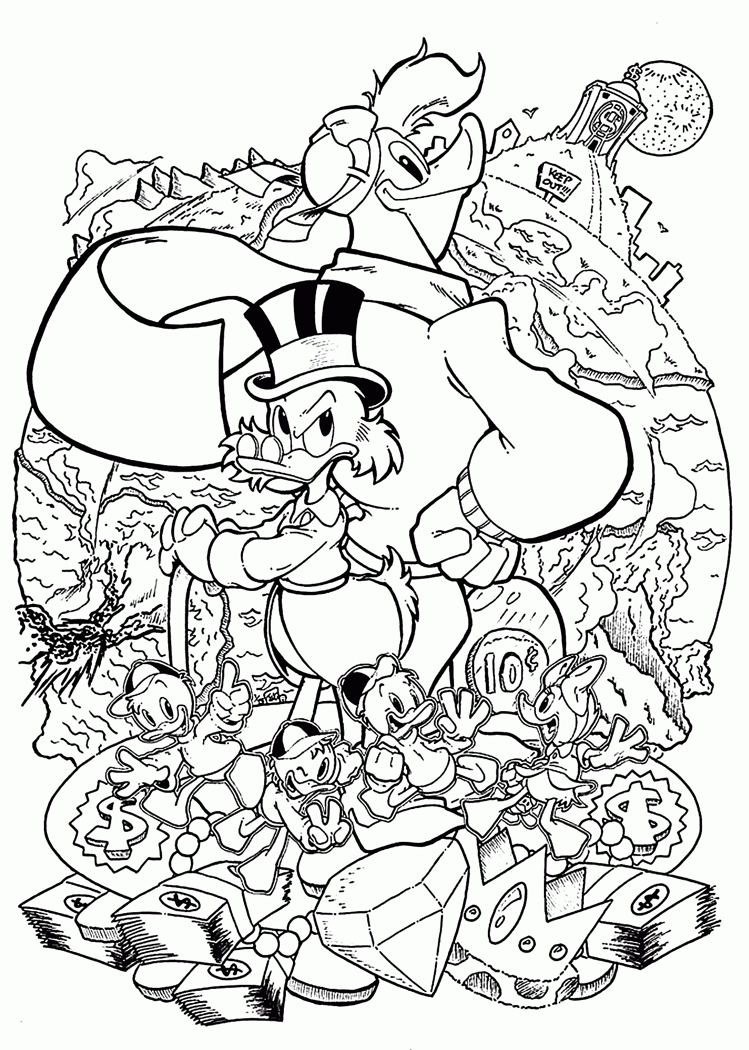 Ducktales Printable Out Coloring Pages