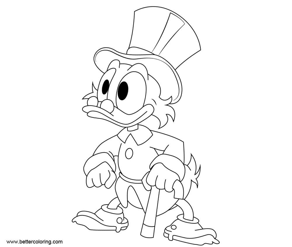 DuckTales Coloring Pages Scrooge McDuck Free Printable Coloring Pages