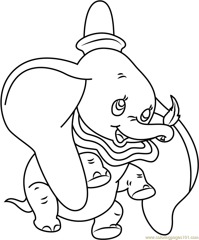 Dumbo Flying Coloring Page For Kids Free Dumbo Printable Coloring Pages Online For Kids