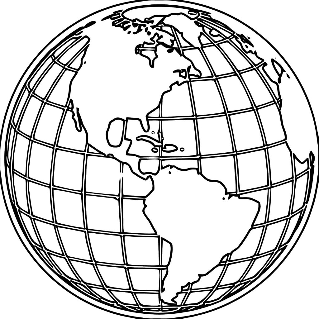 Earth Globe World Coloring Page Wecoloringpage