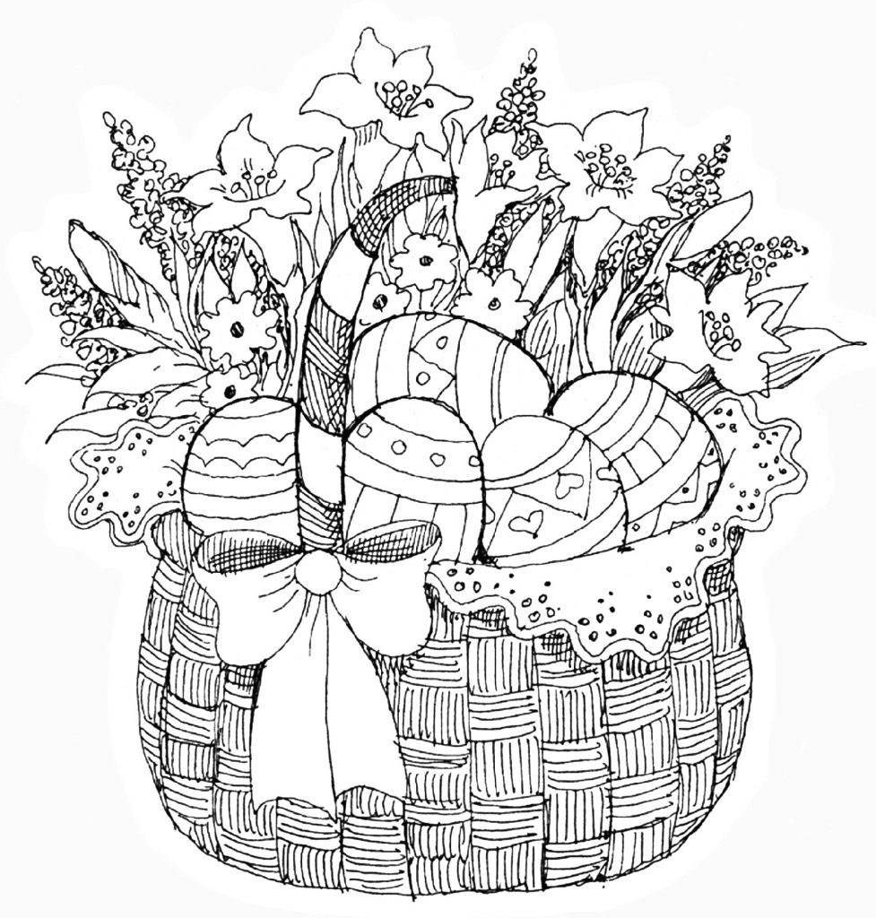Easter Coloring Page For Adults Coloring Coloring Home