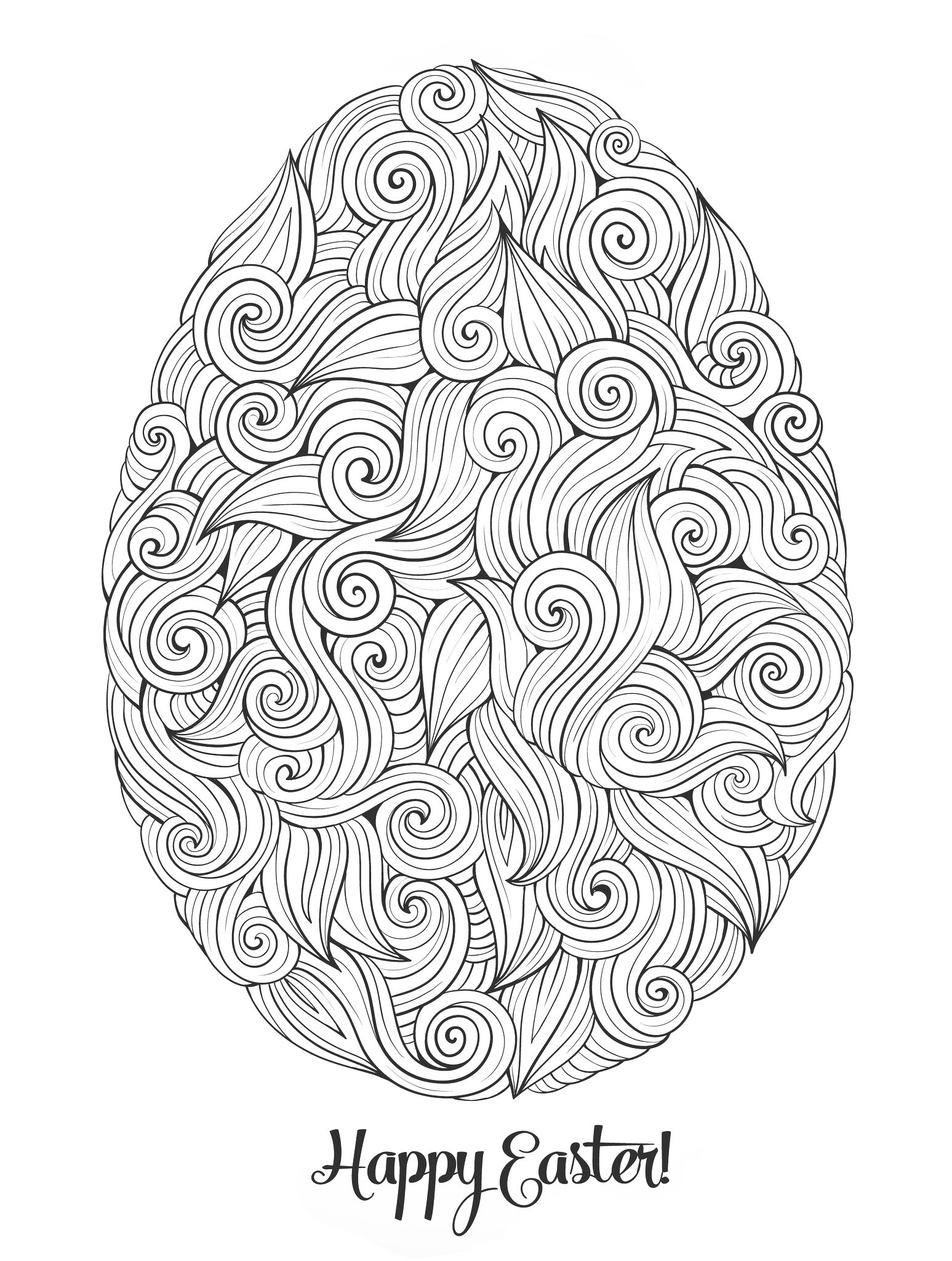 Easter Egg By Olga Kostenko Easter Coloring Pages For Adults