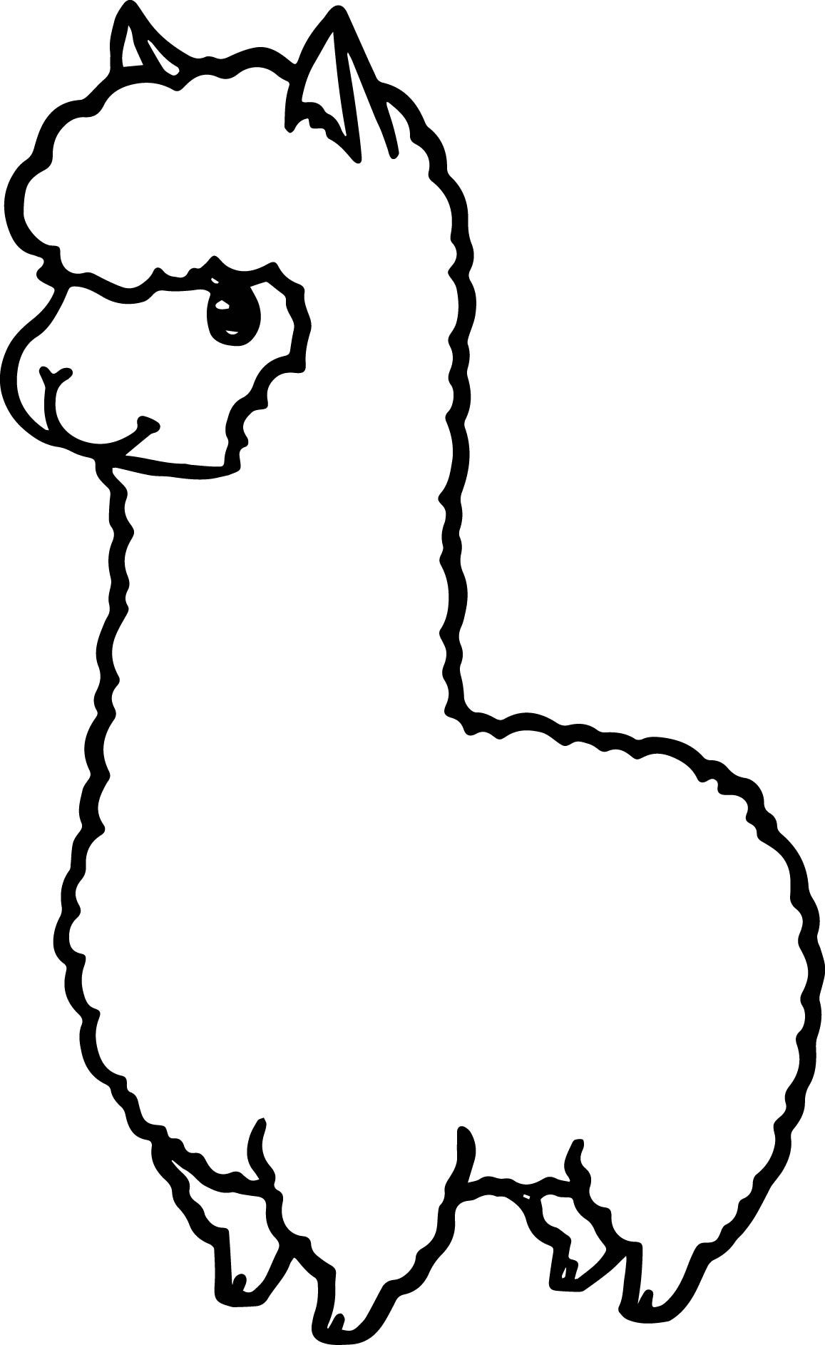 Easy Cute Easy Llama Coloring Page Img Stache
