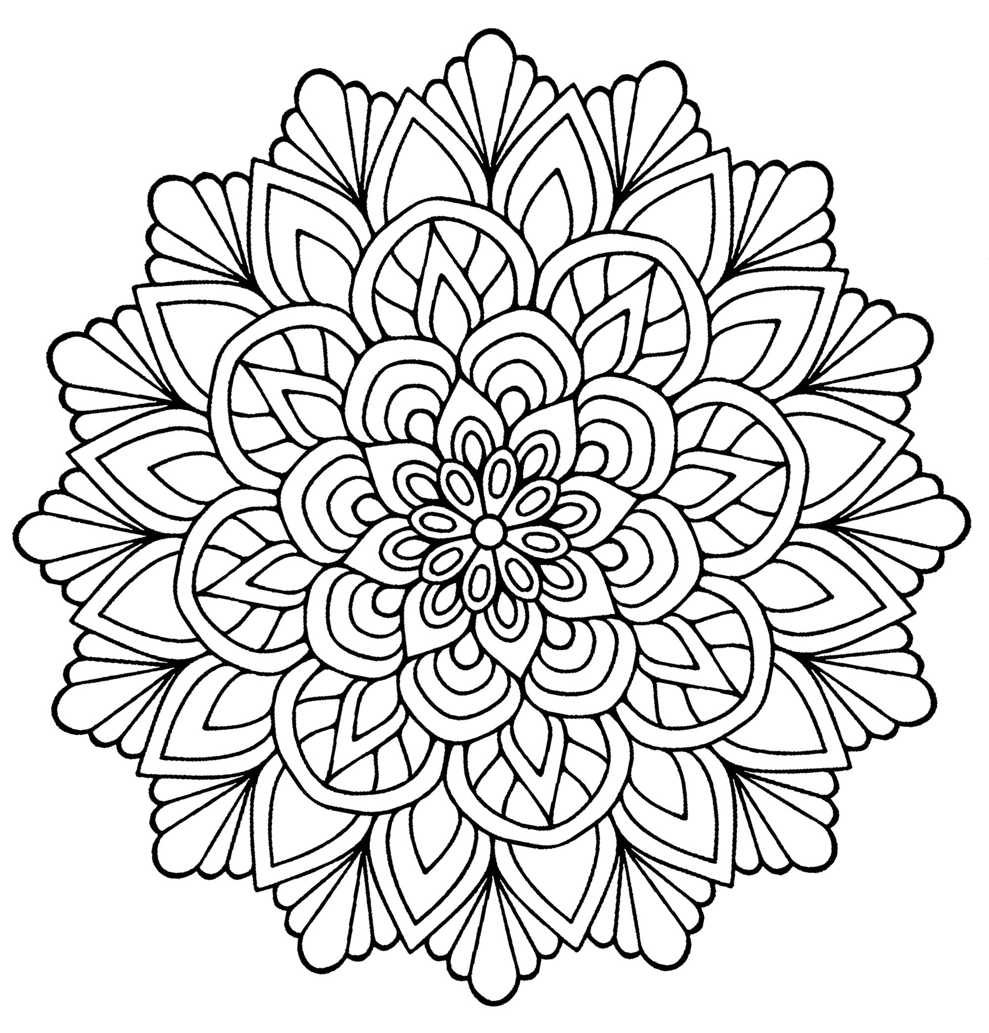 Easy Flower With Leaves Simple Mandalas