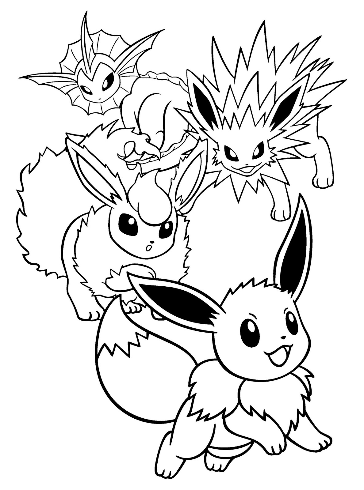 Eevee Coloring Pages Printable Free Pokemon Coloring Pages