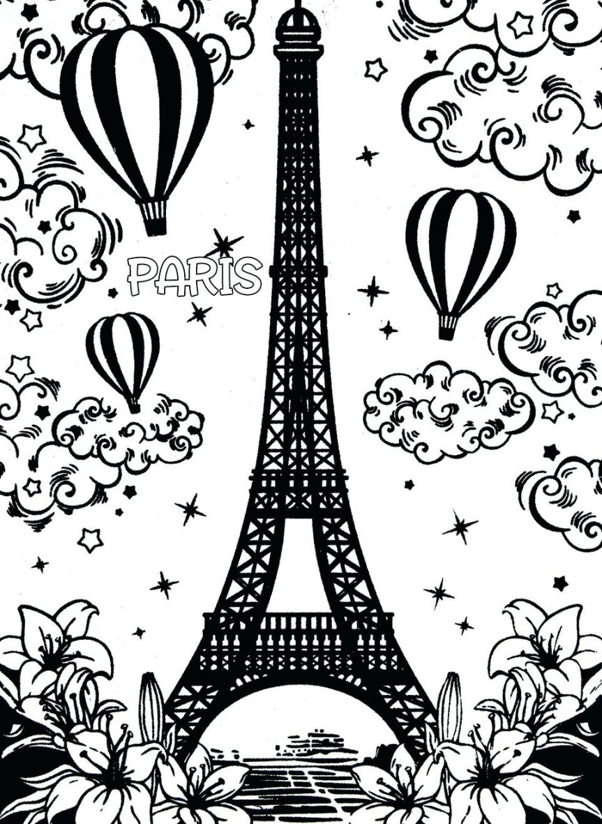 Eiffel Tower Coloring Pages For Kids At GetDrawings Free Download