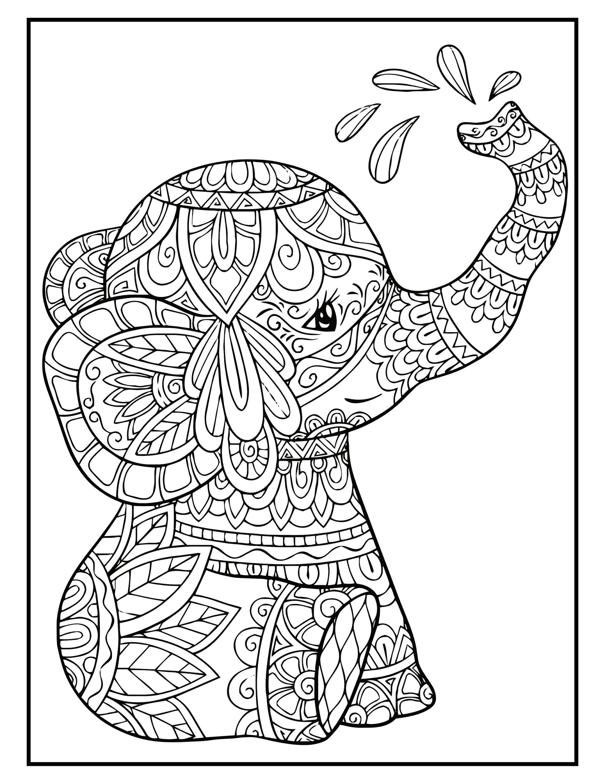 Adult Coloring Pages Elephant