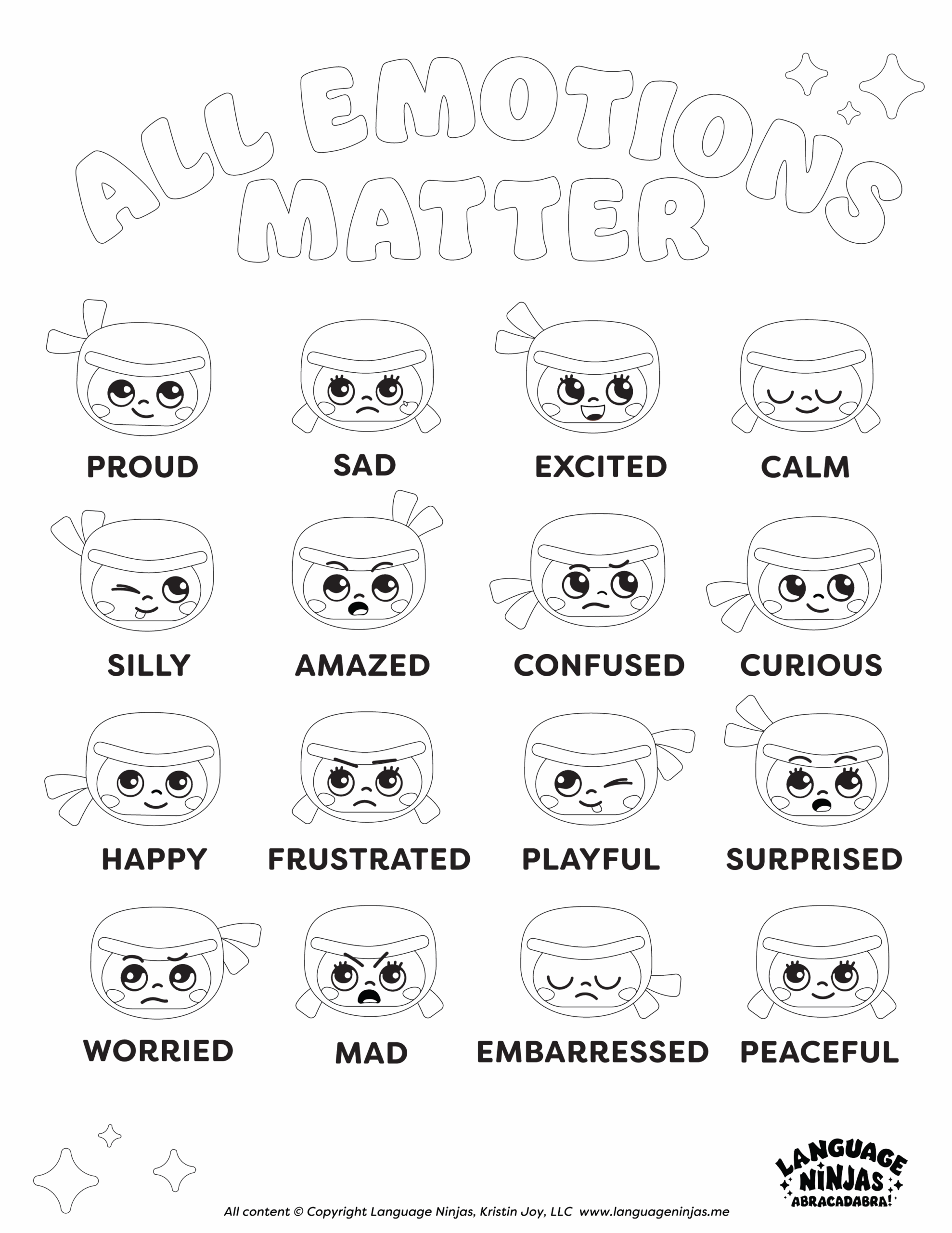 Emotions Coloring Pages Kristin Joy Coaching