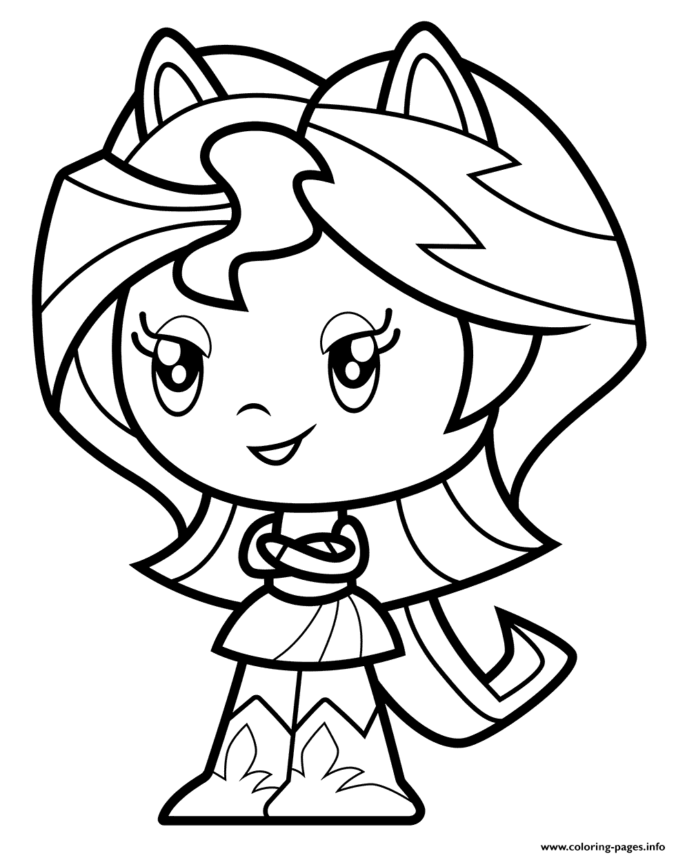 Equestria Girl Cutie Sunset Shimmer Coloring Page Printable