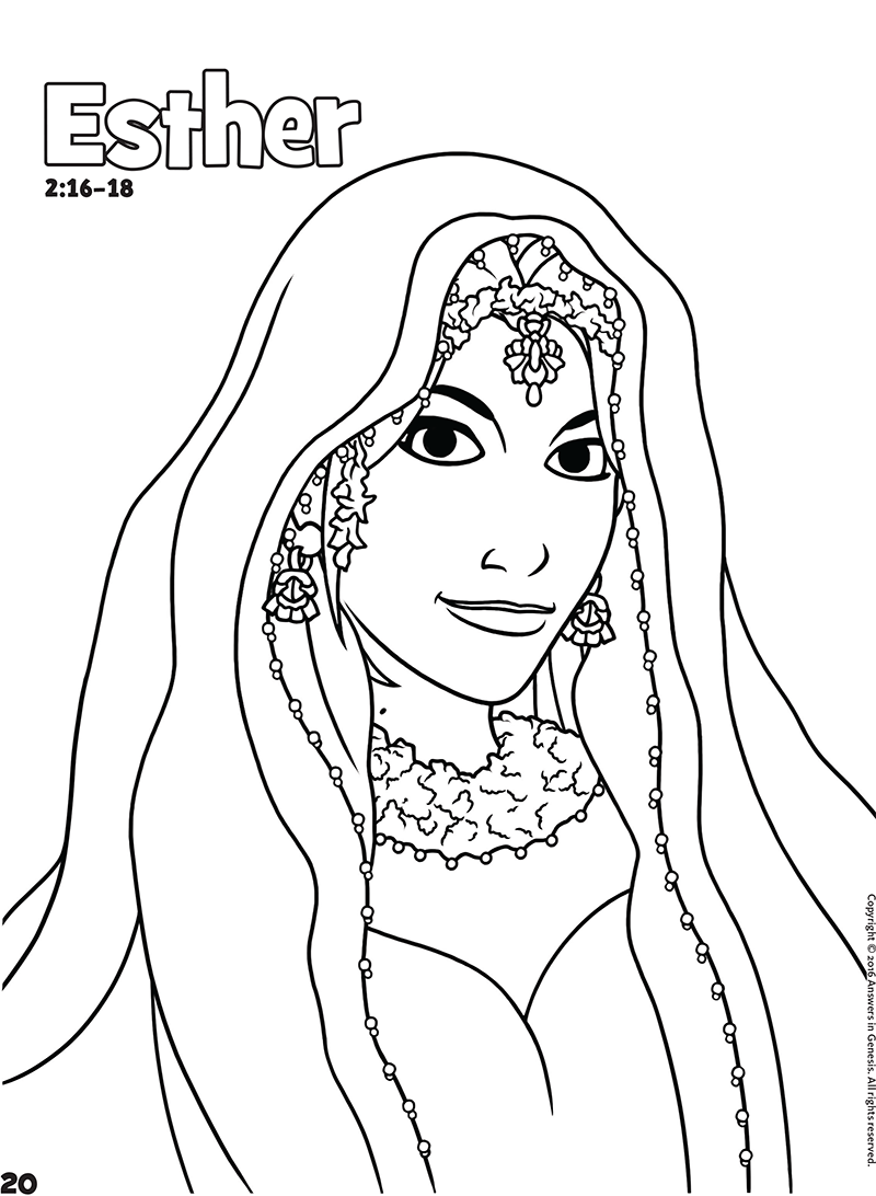 Esther Bible Coloring Pages