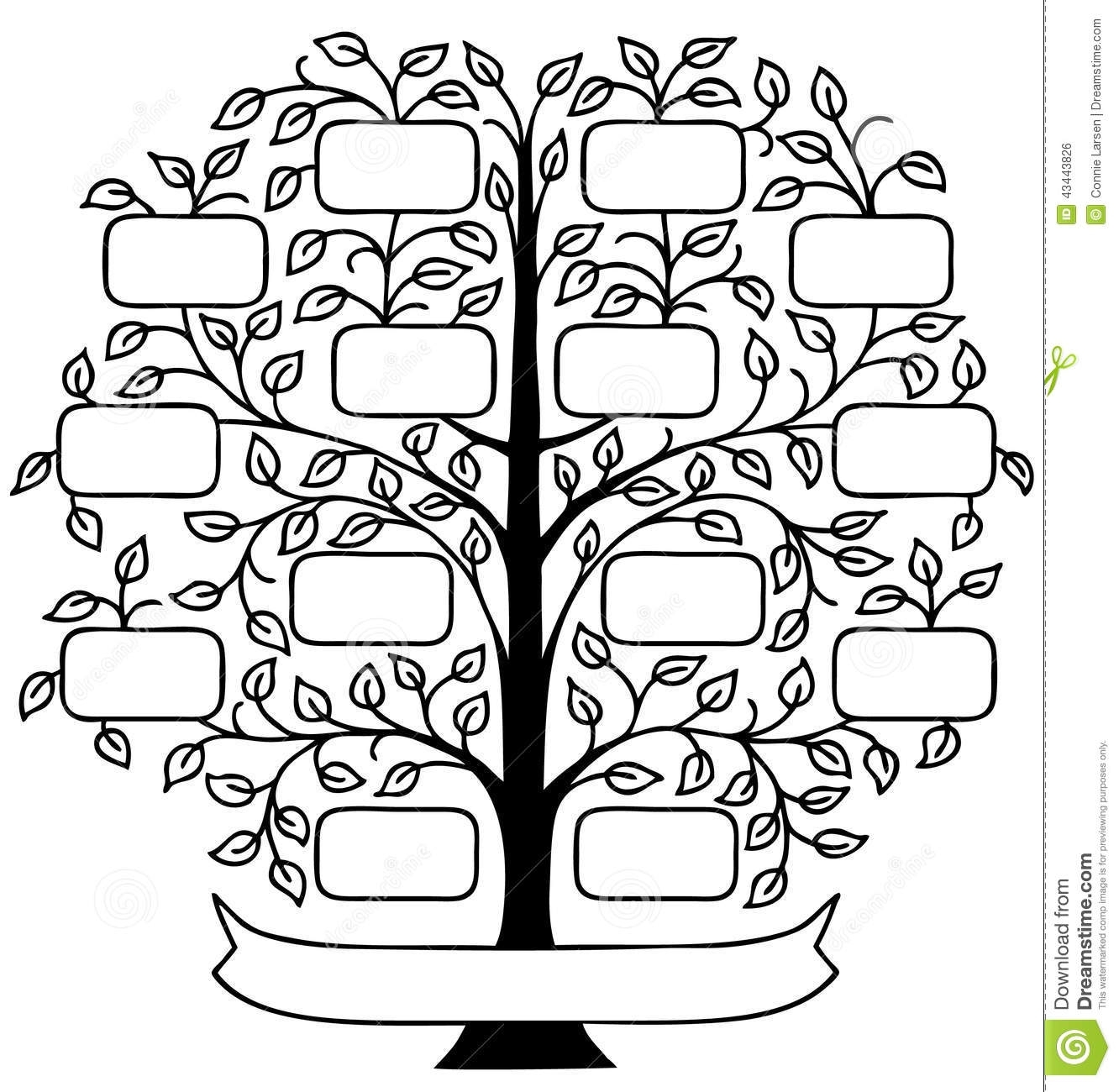 Family Tree Coloring For Kids Sketch Coloring Page