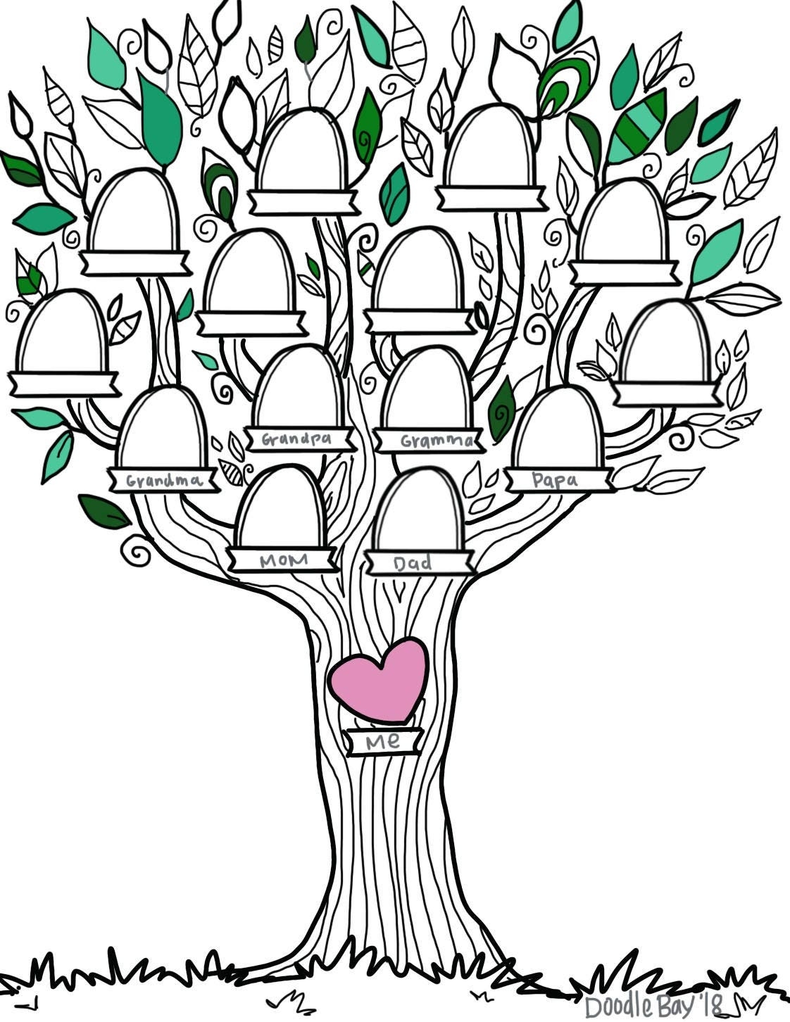 Family Tree Coloring Page Etsy Australia