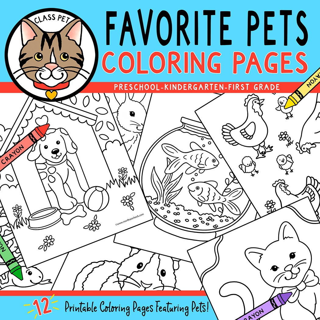 Favorite Pets Coloring Pages Preschool Kindergarten First Grade Made By Teachers