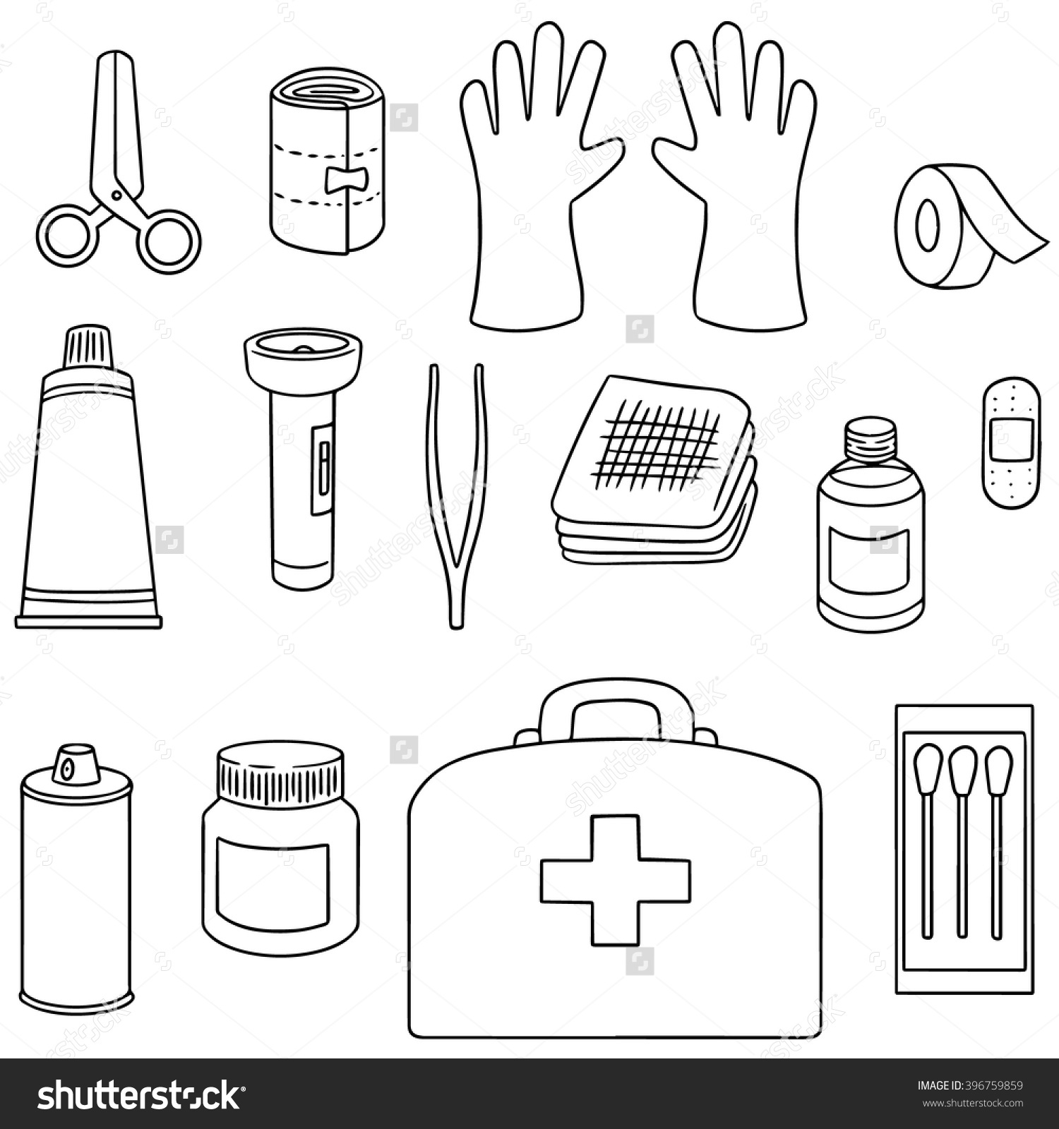 First Aid Kit Coloring Page Coloring Pages