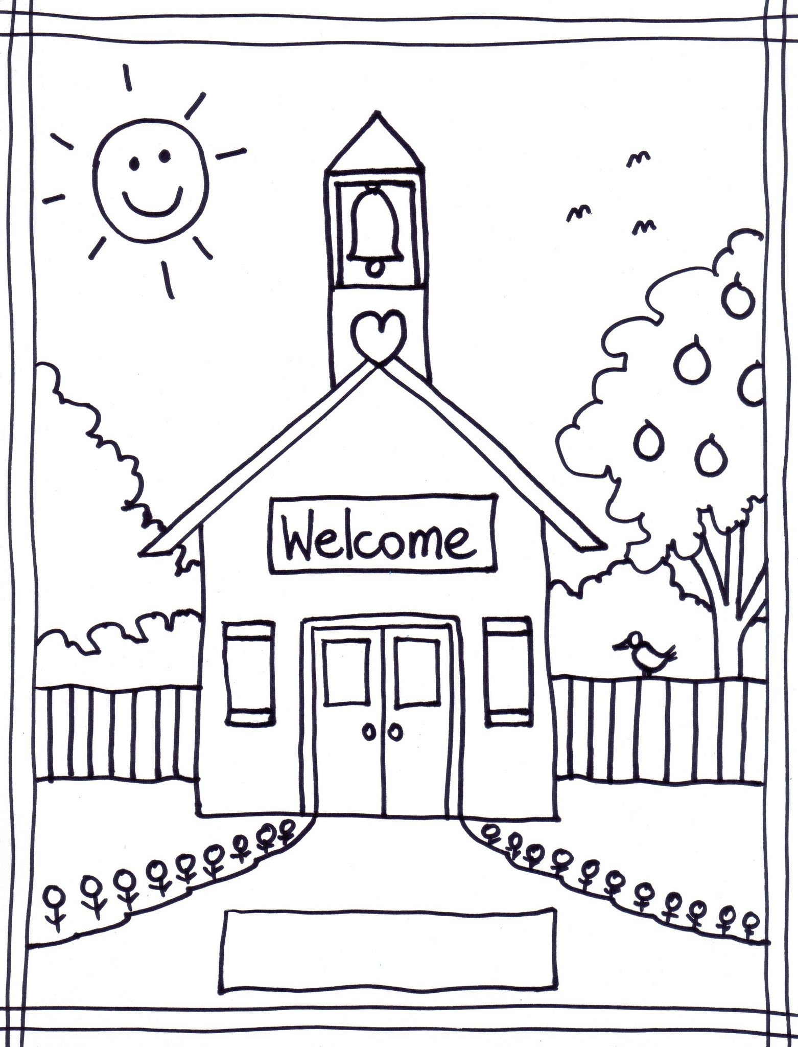 First Day Back To School Coloring Pages Sketch Coloring Page
