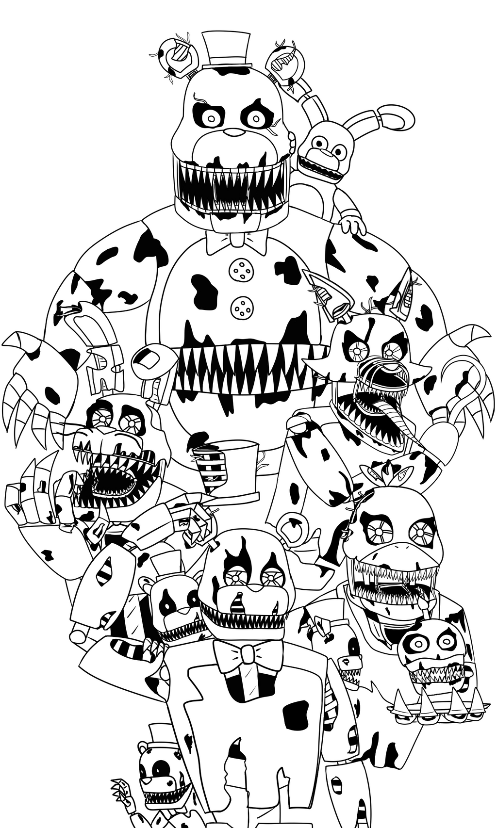 Five Nights At Freddy 4 Nightmare Freddy Coloring Pages Coloring Pages