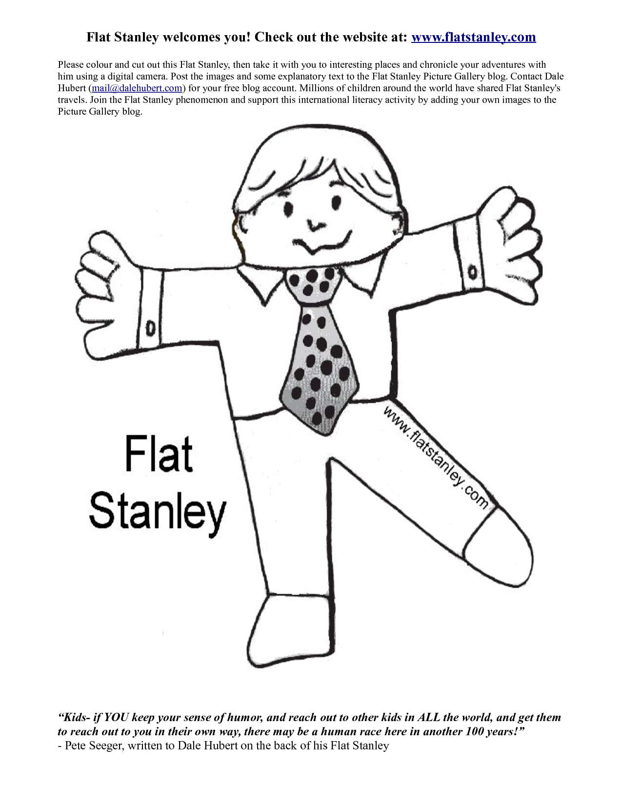 Flat Stanley Printable Coloring Pages