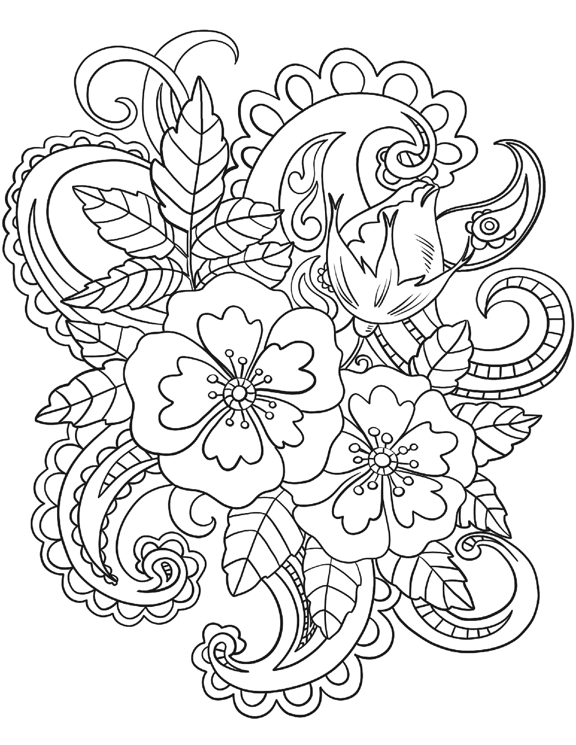 Floral Coloring Pages For Adults Best Coloring Pages For Kids