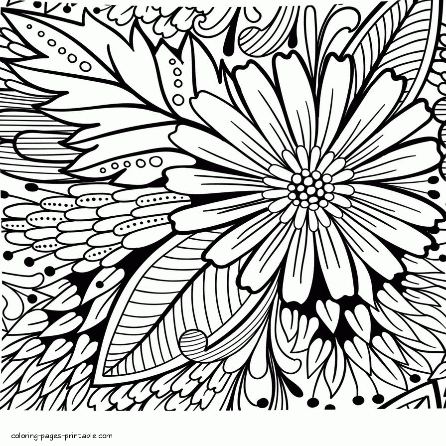 Flower Grown Up Coloring Book COLORING PAGES PRINTABLE COM