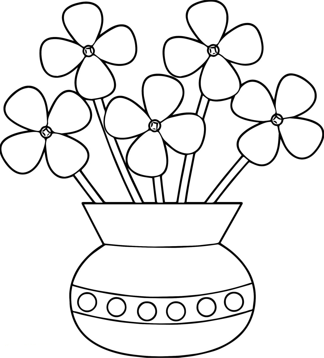 Flower Pot Coloring Pages Best Coloring Pages For Kids