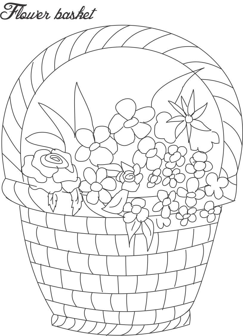Flower Pot Coloring Pages Printable