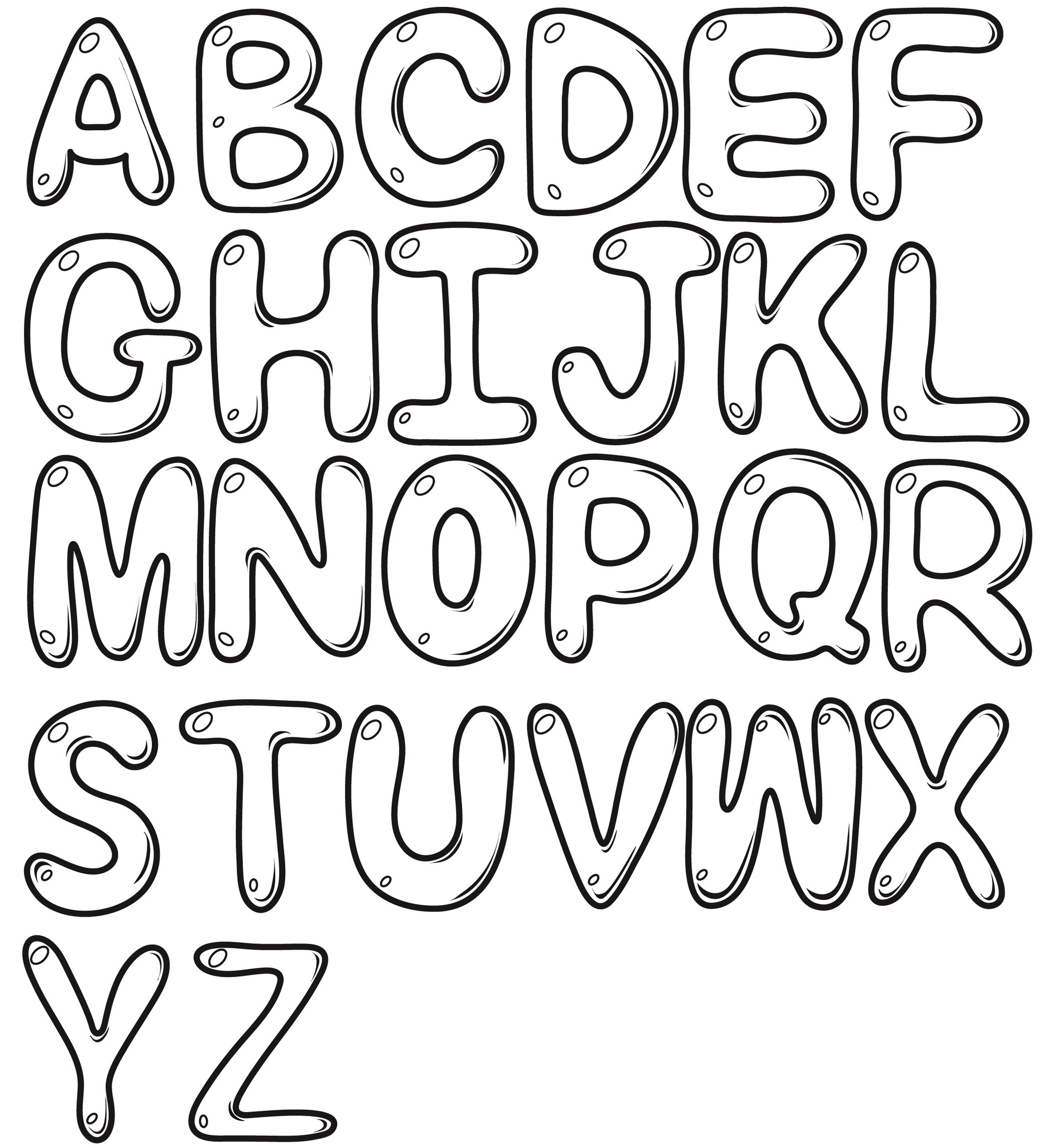 Font Bubble Letter Coloring Pages Coloring Pages