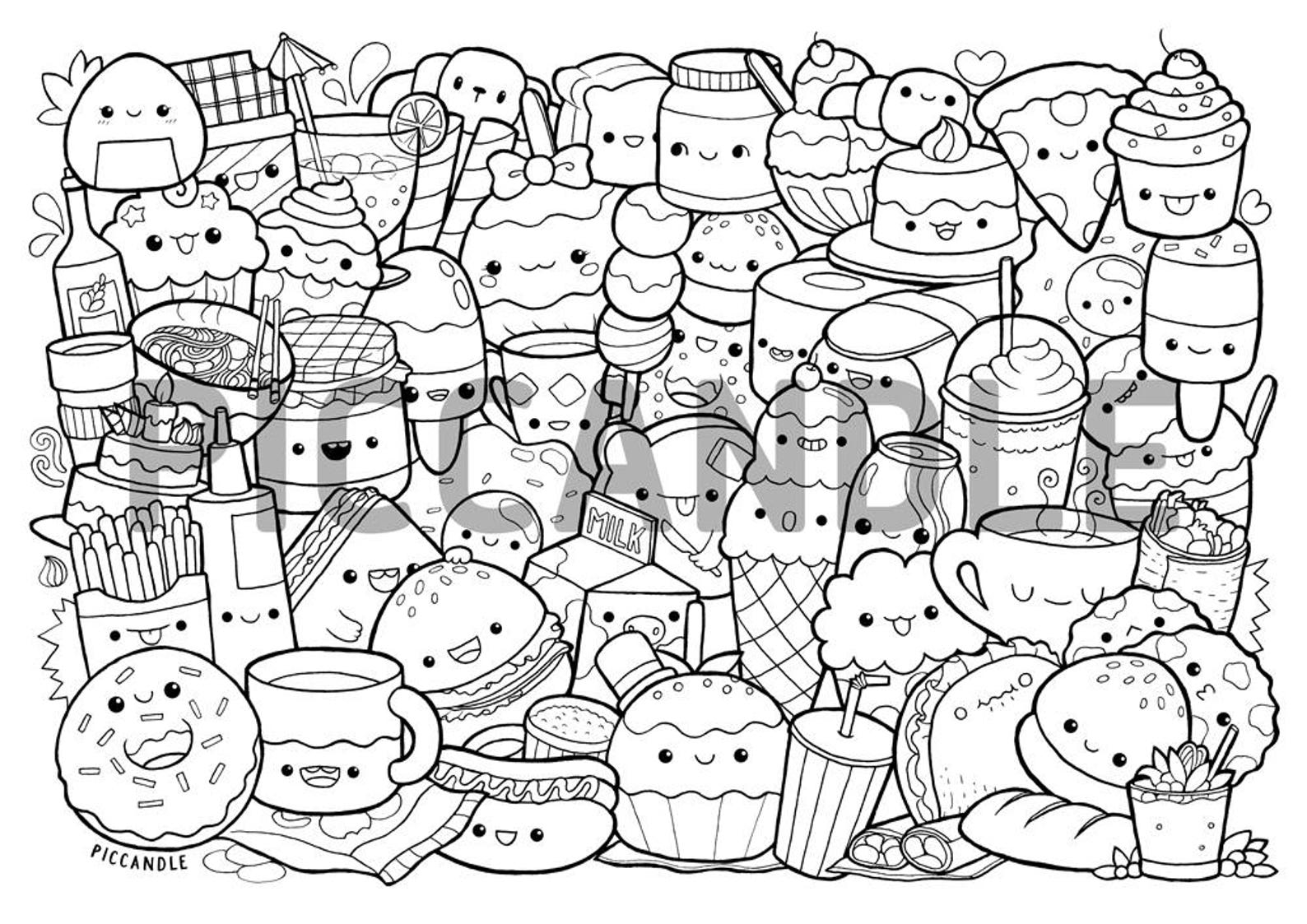 Cute Food Coloring Pages