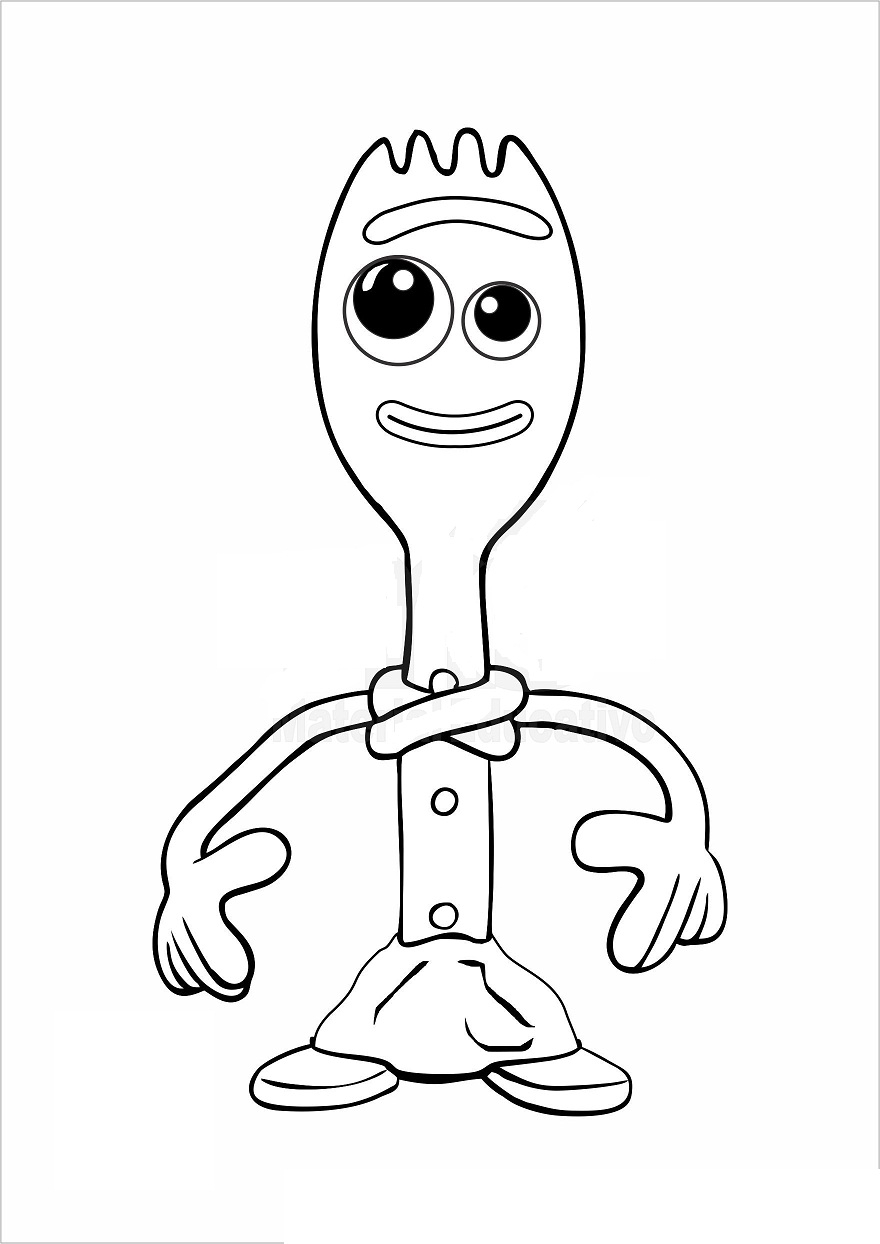 Forky From Toy Story 4 Coloring Page Free Printable Coloring Pages For Kids