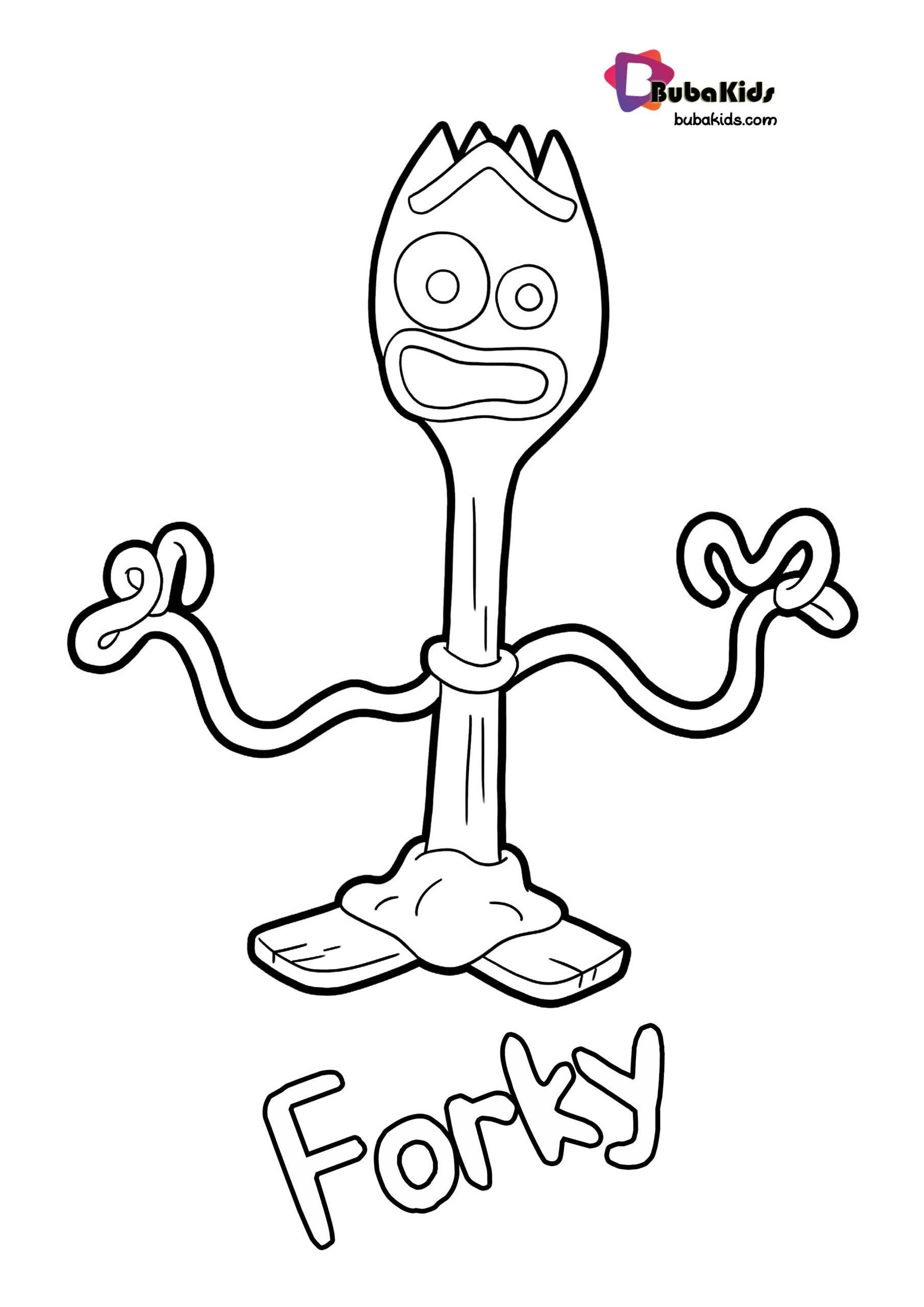 Forky Toy Story 4 Coloring Page BubaKids