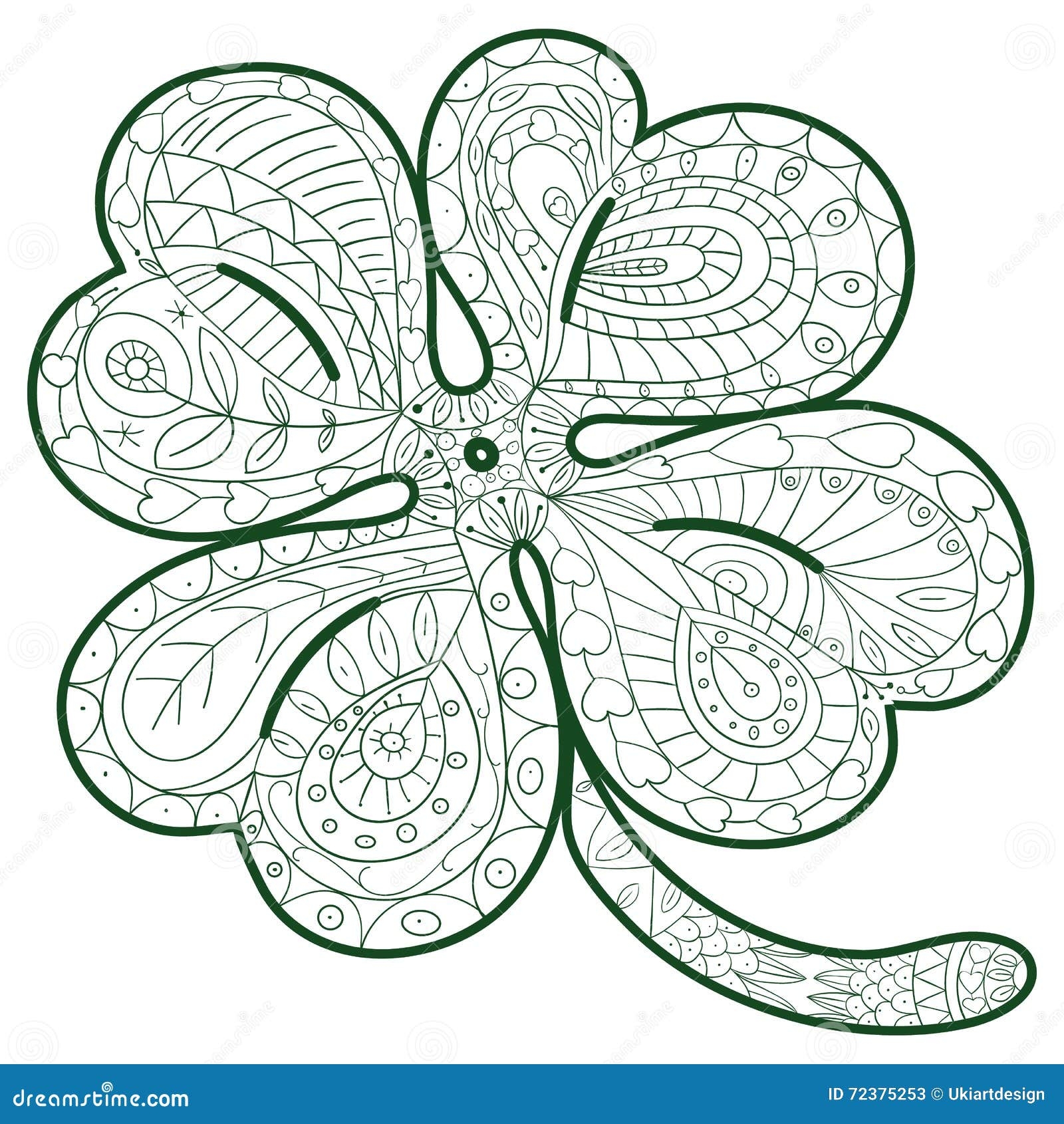 Four Leaf Clover Coloring Page