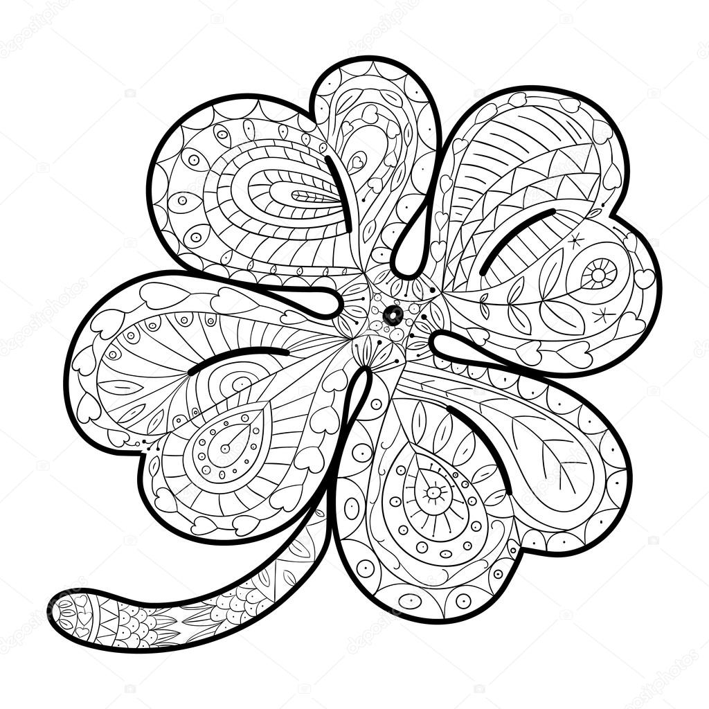 Four Leaf Clover Coloring Page