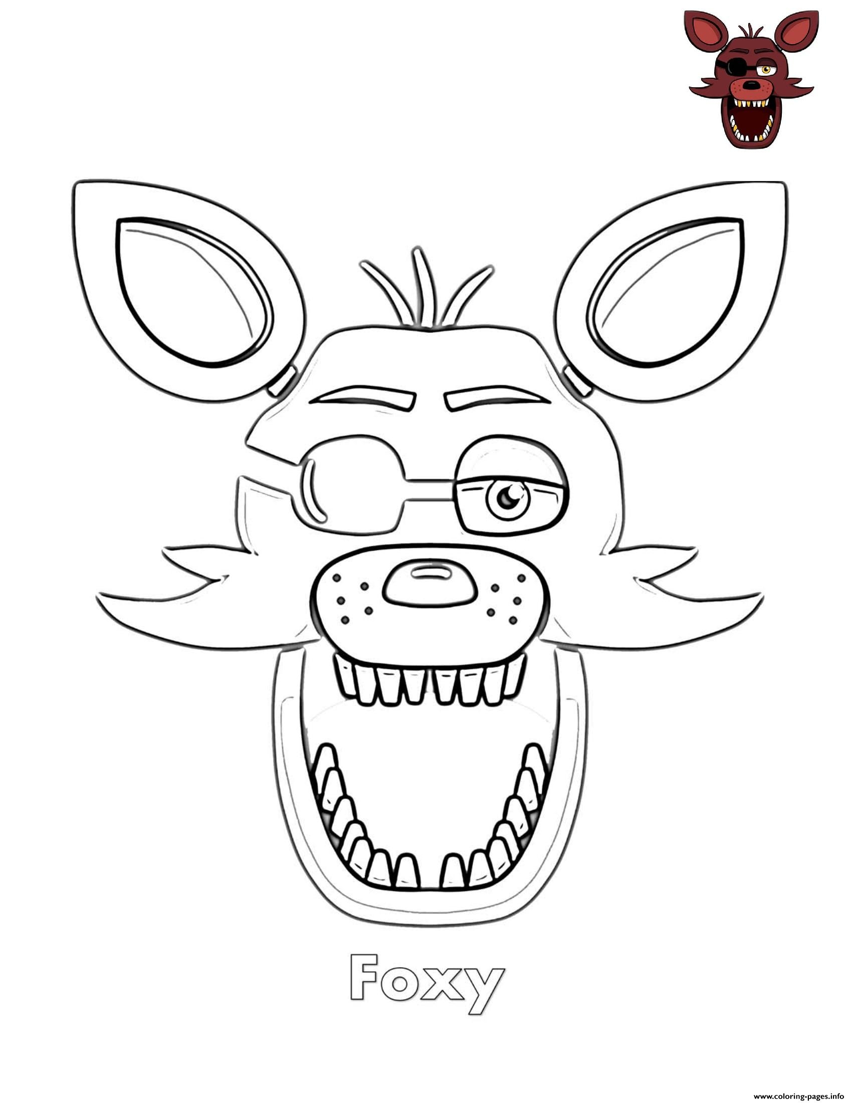 Nightmare Foxy Coloring Pages