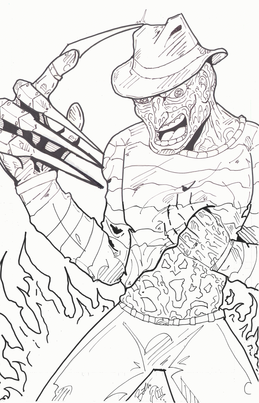 Coloring Pages Printable Freddy Kruger