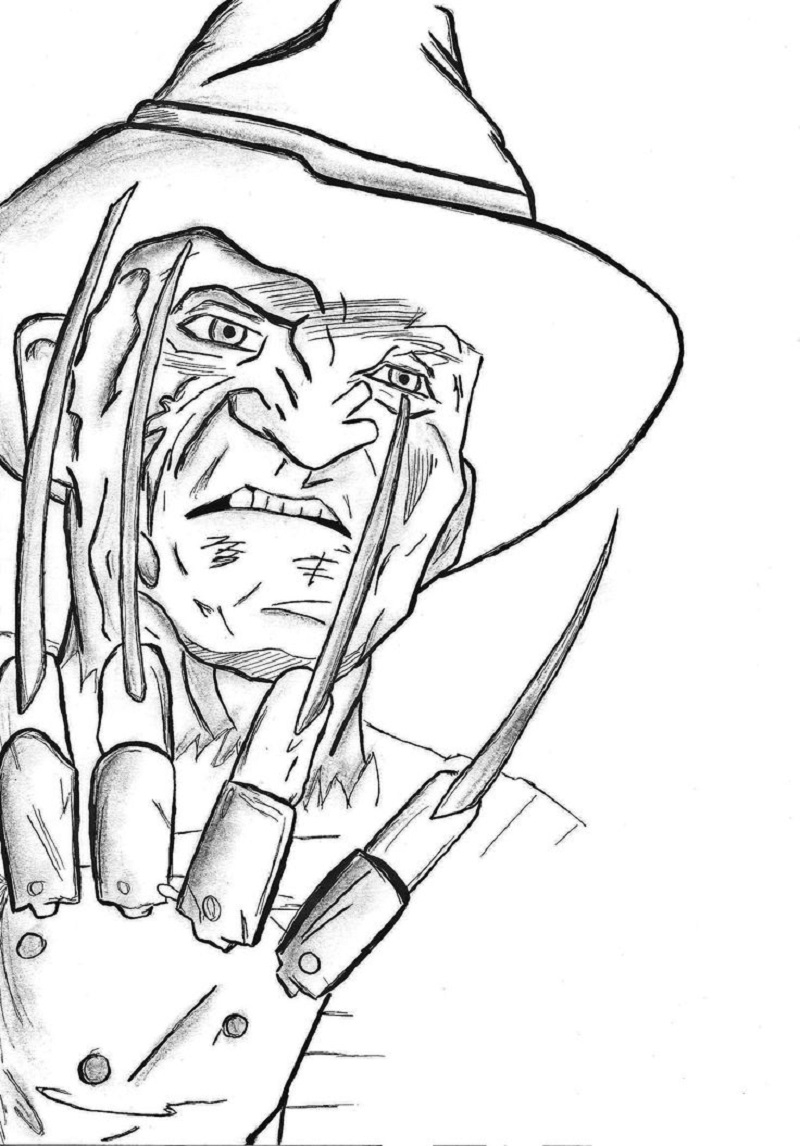 Freddy Krueger Coloring Pages For Free Printable Download Educative Printable