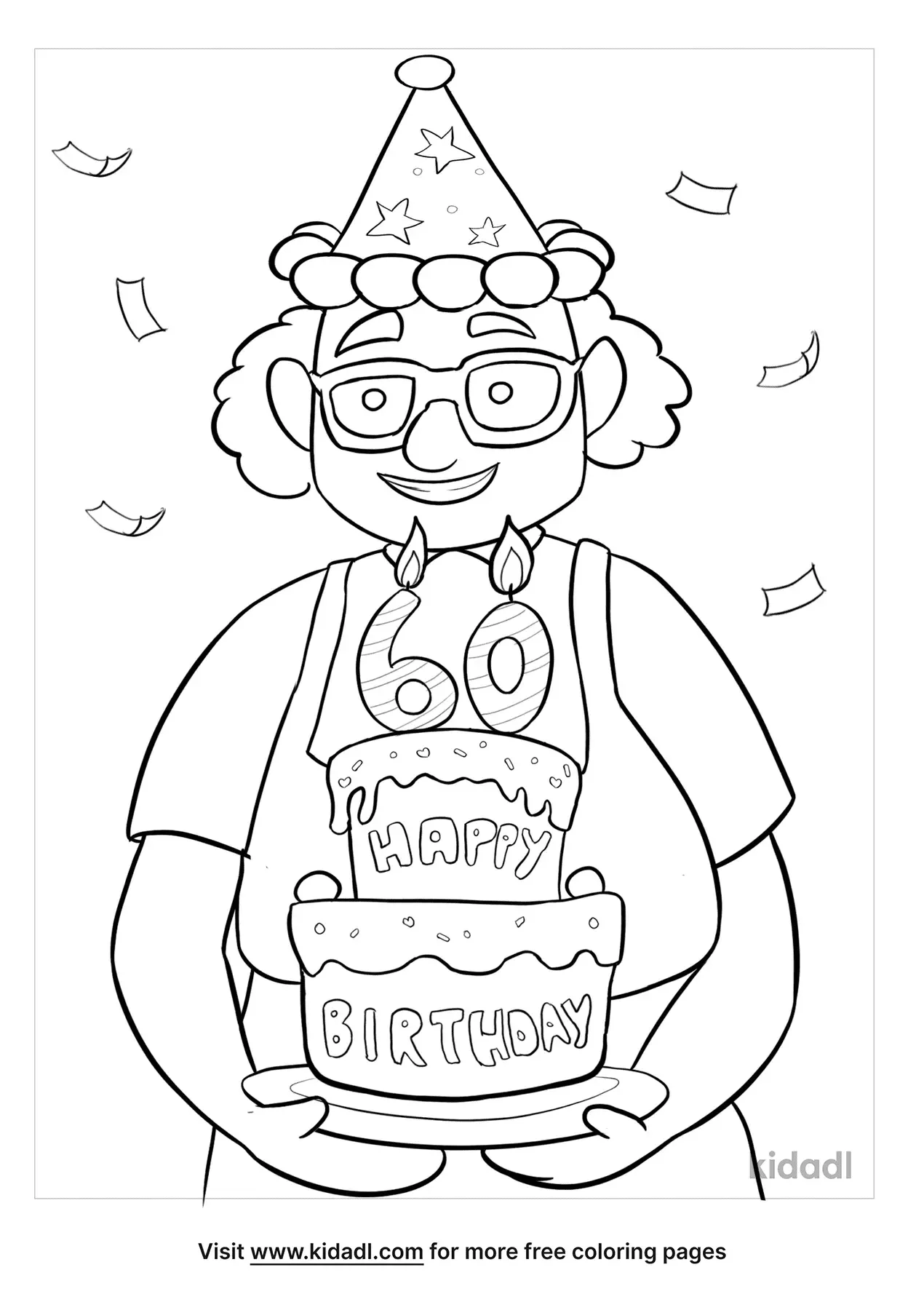 Free 60th Birthday Coloring Page Coloring Page Printables Kidadl