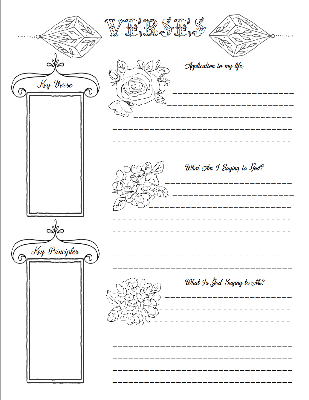Free Bible Journaling Printables Including One You Can Color